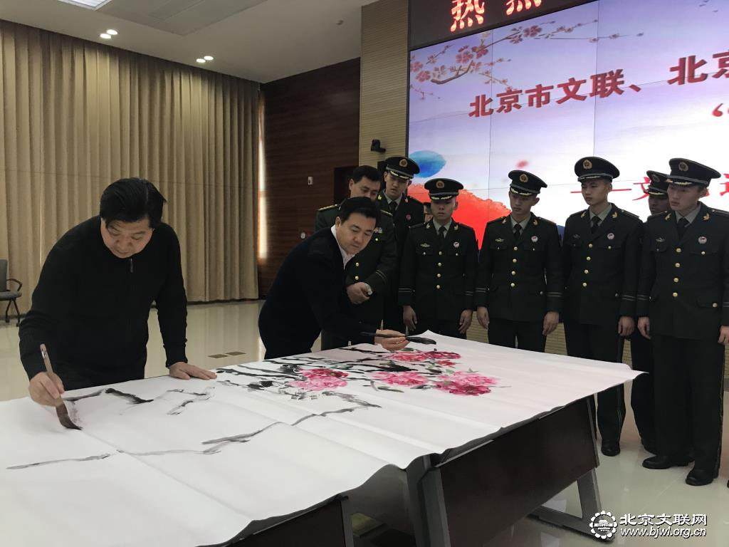 北京美协驻会副主席贺成才与画家王利军共同创作